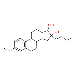 ChemSpider 2D Image | 16-Butyl-3-methoxyestra-1,3,5(10)-triene-16,17-diol | C23H34O3