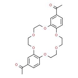 ChemSpider 2D Image | 1,1'-(6,7,9,10,17,18,20,21-Octahydrodibenzo[b,k][1,4,7,10,13,16]hexaoxacyclooctadecine-2,14-diyl)diethanone | C24H28O8