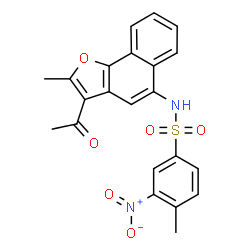 ChemSpider 2D Image | N-(3-Acetyl-2-methylnaphtho[1,2-b]furan-5-yl)-4-methyl-3-nitrobenzenesulfonamide | C22H18N2O6S