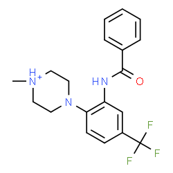 ChemSpider 2D Image | 4-[2-(Benzoylamino)-4-(trifluoromethyl)phenyl]-1-methylpiperazin-1-ium | C19H21F3N3O