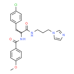 ChemSpider 2D Image | N-[1-(4-Chlorophenyl)-3-{[3-(1H-imidazol-1-yl)propyl]amino}-3-oxo-1-propen-2-yl]-4-methoxybenzamide | C23H23ClN4O3