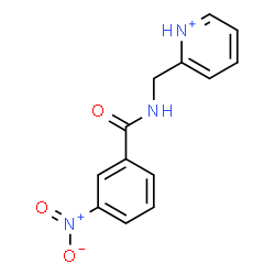 ChemSpider 2D Image | 2-{[(3-Nitrobenzoyl)amino]methyl}pyridinium | C13H12N3O3