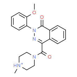 ChemSpider 2D Image | 4-{[3-(2-Methoxyphenyl)-4-oxo-3,4-dihydro-1-phthalazinyl]carbonyl}-1-methylpiperazin-1-ium | C21H23N4O3