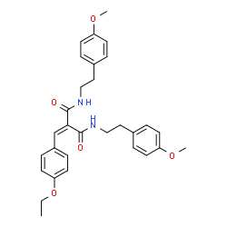 ChemSpider 2D Image | 2-(4-Ethoxybenzylidene)-N,N'-bis[2-(4-methoxyphenyl)ethyl]malonamide | C30H34N2O5