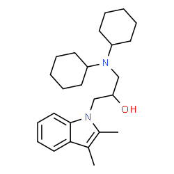 ChemSpider 2D Image | 1-(Dicyclohexylamino)-3-(2,3-dimethyl-1H-indol-1-yl)-2-propanol | C25H38N2O