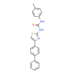 ChemSpider 2D Image | 1-[4-(4-Biphenylyl)-1,3-thiazol-2-yl]-3-(4-methylphenyl)urea | C23H19N3OS
