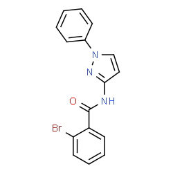 ChemSpider 2D Image | 2-Bromo-N-(1-phenyl-1H-pyrazol-3-yl)benzamide | C16H12BrN3O