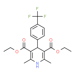 ChemSpider 2D Image | Diethyl 2,6-dimethyl-4-[4-(trifluoromethyl)phenyl]-1,4-dihydro-3,5-pyridinedicarboxylate | C20H22F3NO4