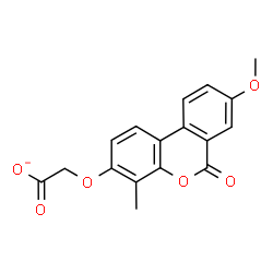 ChemSpider 2D Image | [(8-Methoxy-4-methyl-6-oxo-6H-benzo[c]chromen-3-yl)oxy]acetate | C17H13O6