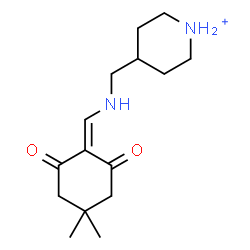 ChemSpider 2D Image | 4-({[(4,4-Dimethyl-2,6-dioxocyclohexylidene)methyl]amino}methyl)piperidinium | C15H25N2O2