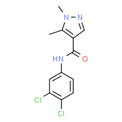 ChemSpider 2D Image | N-(3,4-Dichlorophenyl)-1,5-dimethyl-1H-pyrazole-4-carboxamide | C12H11Cl2N3O