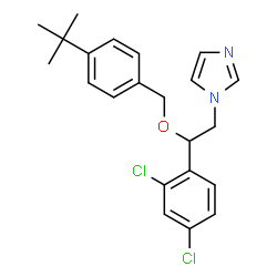 ChemSpider 2D Image | 1-[2-(2,4-Dichlorophenyl)-2-{[4-(2-methyl-2-propanyl)benzyl]oxy}ethyl]-1H-imidazole | C22H24Cl2N2O