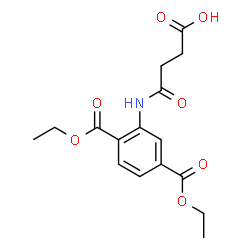 ChemSpider 2D Image | 4-{[2,5-Bis(ethoxycarbonyl)phenyl]amino}-4-oxobutanoic acid | C16H19NO7