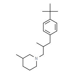 ChemSpider 2D Image | 1-{3-[4-(Tert-butyl)phenyl]-2-methylpropyl}-3-methylpiperidine | C20H33N