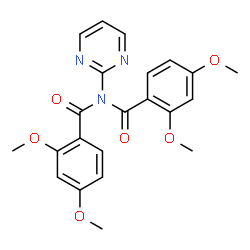 ChemSpider 2D Image | N-(2,4-Dimethoxybenzoyl)-2,4-dimethoxy-N-(2-pyrimidinyl)benzamide | C22H21N3O6