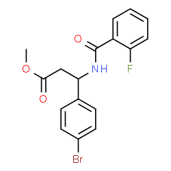 ChemSpider 2D Image | Methyl 3-(4-bromophenyl)-3-[(2-fluorobenzoyl)amino]propanoate | C17H15BrFNO3