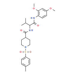 ChemSpider 2D Image | N-{1-[(2,4-Dimethoxyphenyl)amino]-3-methyl-1-oxo-2-butanyl}-1-[(4-methylphenyl)sulfonyl]-4-piperidinecarboxamide | C26H35N3O6S