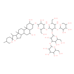 ChemSpider 2D Image | 2,6-Dihydroxyspirostan-3-yl hexopyranosyl-(1->3)hexopyranosyl-(1->2)-[pentopyranosyl-(1->3)]hexopyranosyl-(1->4)hexopyranoside | C56H92O29