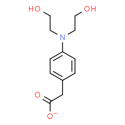 ChemSpider 2D Image | {4-[Bis(2-hydroxyethyl)amino]phenyl}acetate | C12H16NO4
