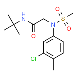 ChemSpider 2D Image | N~2~-(3-Chloro-4-methylphenyl)-N-(2-methyl-2-propanyl)-N~2~-(methylsulfonyl)glycinamide | C14H21ClN2O3S