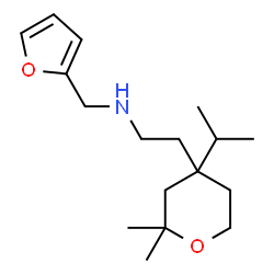 ChemSpider 2D Image | N-(2-Furylmethyl)-2-(4-isopropyl-2,2-dimethyltetrahydro-2H-pyran-4-yl)ethanamine | C17H29NO2