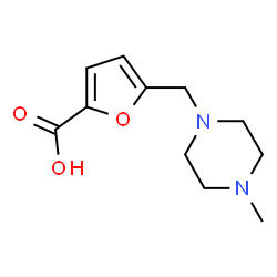ChemSpider 2D Image | 5-[(4-Methyl-1-piperazinyl)methyl]-2-furoic acid | C11H16N2O3