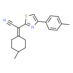 ChemSpider 2D Image | (4-Methylcyclohexylidene)[4-(4-methylphenyl)-1,3-thiazol-2-yl]acetonitrile | C19H20N2S