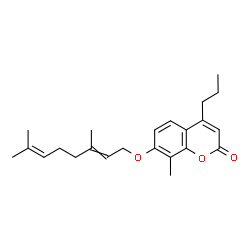 ChemSpider 2D Image | 7-[(3,7-Dimethyl-2,6-octadien-1-yl)oxy]-8-methyl-4-propyl-2H-chromen-2-one | C23H30O3