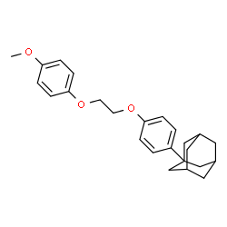 ChemSpider 2D Image | 1-{4-[2-(4-Methoxyphenoxy)ethoxy]phenyl}adamantane | C25H30O3