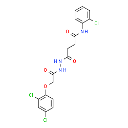 ChemSpider 2D Image | N-(2-Chlorophenyl)-4-{2-[(2,4-dichlorophenoxy)acetyl]hydrazino}-4-oxobutanamide | C18H16Cl3N3O4