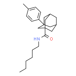 ChemSpider 2D Image | N-Hexyl-3-(4-methylphenyl)-1-adamantanecarboxamide | C24H35NO