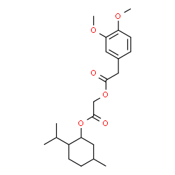 ChemSpider 2D Image | 2-[(2-Isopropyl-5-methylcyclohexyl)oxy]-2-oxoethyl (3,4-dimethoxyphenyl)acetate | C22H32O6
