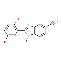 ChemSpider 2D Image | 2-(2,5-Dibromophenyl)-1-methyl-1H-benzimidazole-5-carbonitrile | C15H9Br2N3