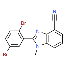 ChemSpider 2D Image | 2-(2,5-Dibromophenyl)-1-methyl-1H-benzimidazole-4-carbonitrile | C15H9Br2N3