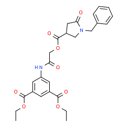 ChemSpider 2D Image | Diethyl 5-[({[(1-benzyl-5-oxo-3-pyrrolidinyl)carbonyl]oxy}acetyl)amino]isophthalate | C26H28N2O8