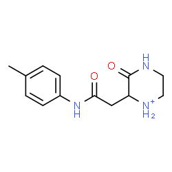 ChemSpider 2D Image | 2-{2-[(4-Methylphenyl)amino]-2-oxoethyl}-3-oxopiperazin-1-ium | C13H18N3O2