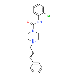 ChemSpider 2D Image | 4-[(2-Chlorophenyl)carbamoyl]-1-cinnamylpiperazin-1-ium | C20H23ClN3O