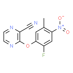 ChemSpider 2D Image | 3-(2-Fluoro-5-methyl-4-nitrophenoxy)-2-pyrazinecarbonitrile | C12H7FN4O3