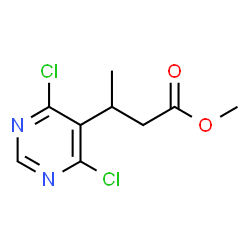 ChemSpider 2D Image | Methyl 3-(4,6-Dichloro-5-pyrimidyl)butyrate | C9H10Cl2N2O2