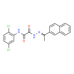 ChemSpider 2D Image | N-(2,5-Dichlorophenyl)-2-{2-[1-(2-naphthyl)ethylidene]hydrazino}-2-oxoacetamide | C20H15Cl2N3O2