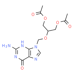 ChemSpider 2D Image | 2-[(2-amino-6-hydroxy-9H-purin-9-yl)methoxy]propane-1,3-diyl diacetate | C13H17N5O6