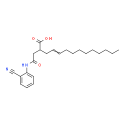 ChemSpider 2D Image | 2-{2-[(2-Cyanophenyl)amino]-2-oxoethyl}-4-tetradecenoic acid | C23H32N2O3