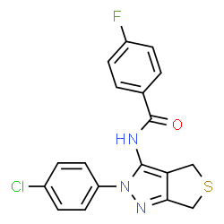 ChemSpider 2D Image | N-[2-(4-Chlorophenyl)-2,6-dihydro-4H-thieno[3,4-c]pyrazol-3-yl]-4-fluorobenzamide | C18H13ClFN3OS