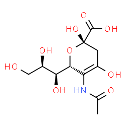 ChemSpider 2D Image | 5-(acetylamino)-3,5-dideoxy-beta-D-threo-non-4-en-2-ulopyranosonic acid | C11H17NO9