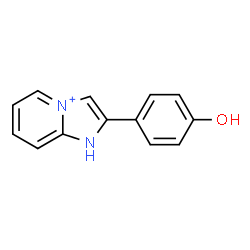ChemSpider 2D Image | 2-(4-Hydroxyphenyl)-1H-imidazo[1,2-a]pyridin-4-ium | C13H11N2O