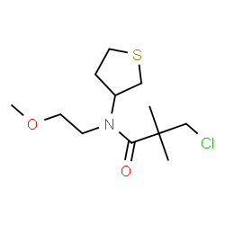 ChemSpider 2D Image | 3-Chloro-N-(2-methoxyethyl)-2,2-dimethyl-N-(tetrahydro-3-thiophenyl)propanamide | C12H22ClNO2S