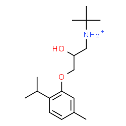 ChemSpider 2D Image | 2-Hydroxy-3-(2-isopropyl-5-methylphenoxy)-N-(2-methyl-2-propanyl)-1-propanaminium | C17H30NO2