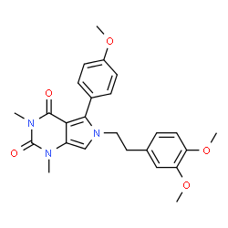 ChemSpider 2D Image | 6-[2-(3,4-Dimethoxyphenyl)ethyl]-5-(4-methoxyphenyl)-1,3-dimethyl-1H-pyrrolo[3,4-d]pyrimidine-2,4(3H,6H)-dione | C25H27N3O5