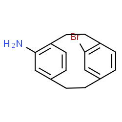 ChemSpider 2D Image | 12-Bromotricyclo[8.2.2.2~4,7~]hexadeca-1(12),4,6,10,13,15-hexaen-5-amine | C16H16BrN