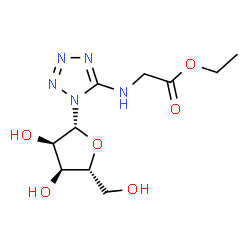ChemSpider 2D Image | Ethyl N-[1-(beta-D-ribofuranosyl)-1H-tetrazol-5-yl]glycinate | C10H17N5O6